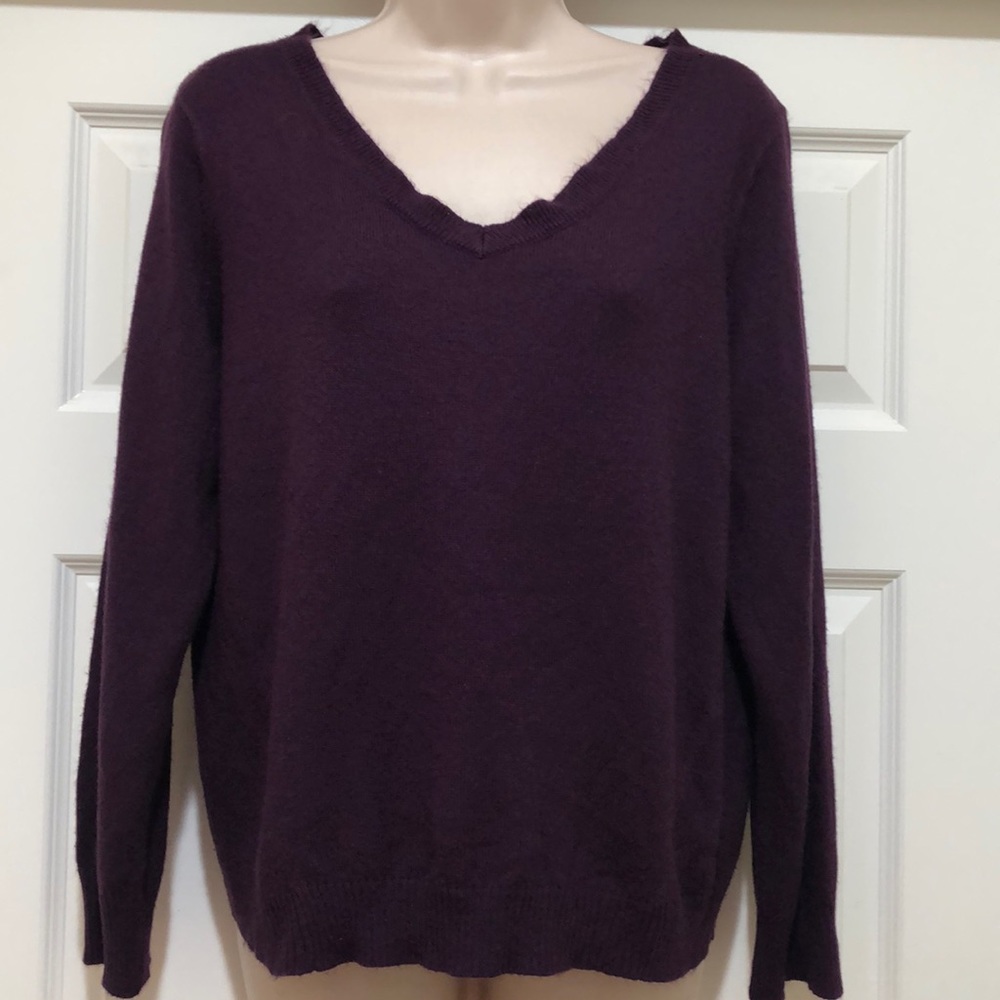 EUC Notations Purple Sweater Size L
